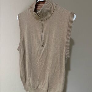 Johnston & Murphy Beige Zip-Up Sweater